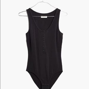 Madewell Indie Henley Bodysuit Black